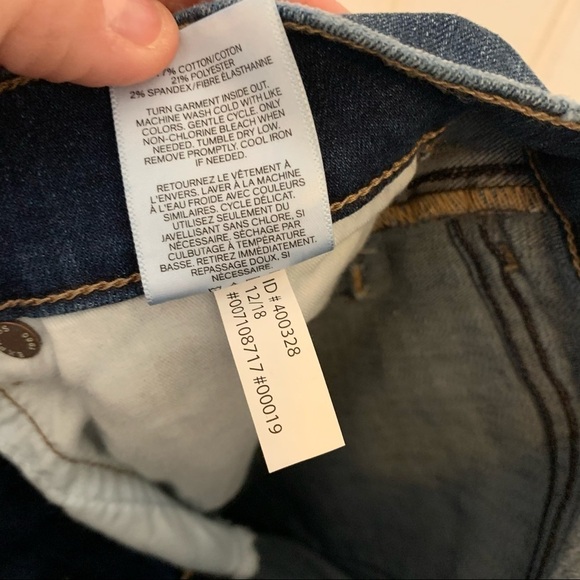 Express Ankle Legging Mid Rise Red Stripe Raw Hem - Picture 10 of 10